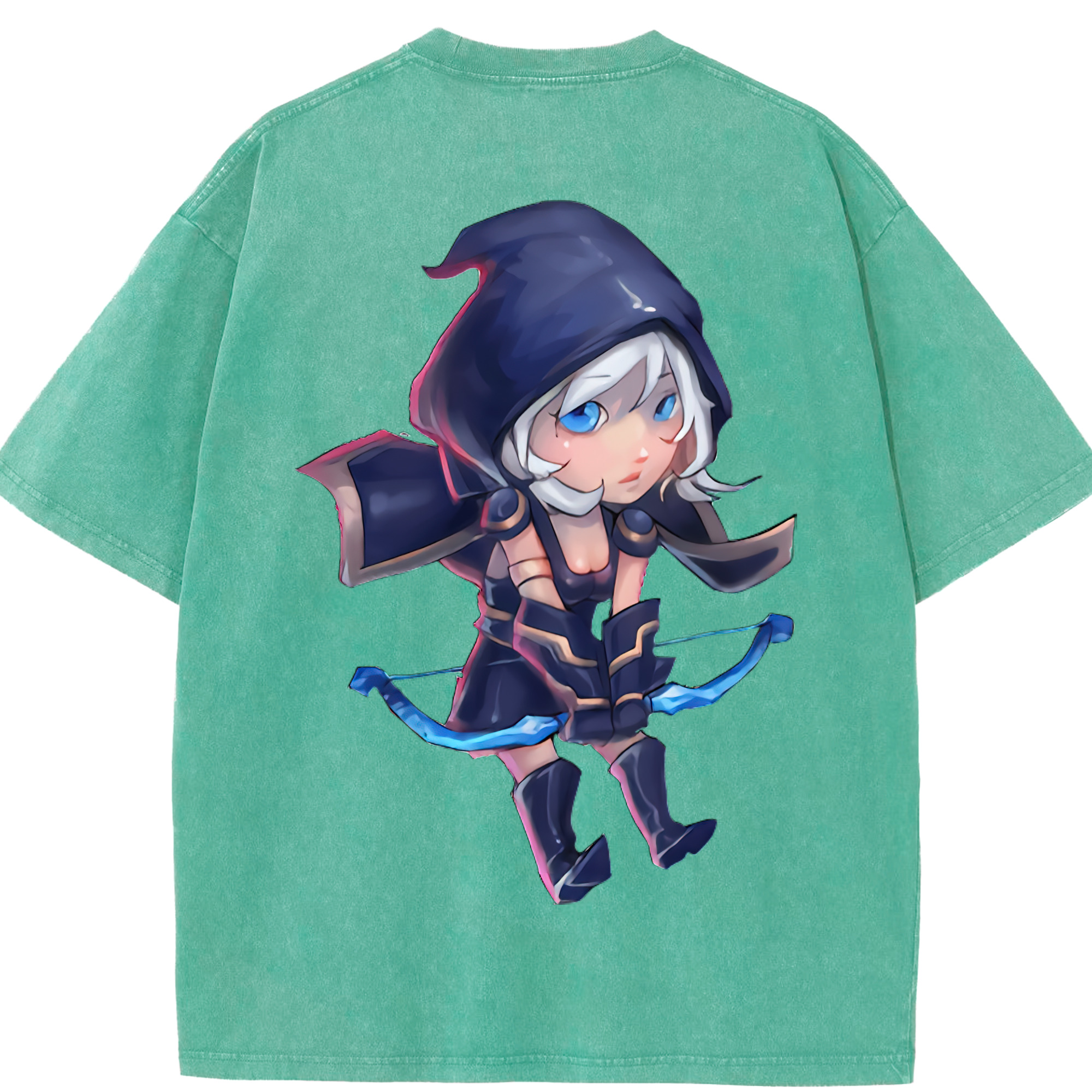 リーグ・オブ・レジェンド League of Legends LOL 綿100% ヴィンテージ風 半袖Tシャツ（背面プリント）